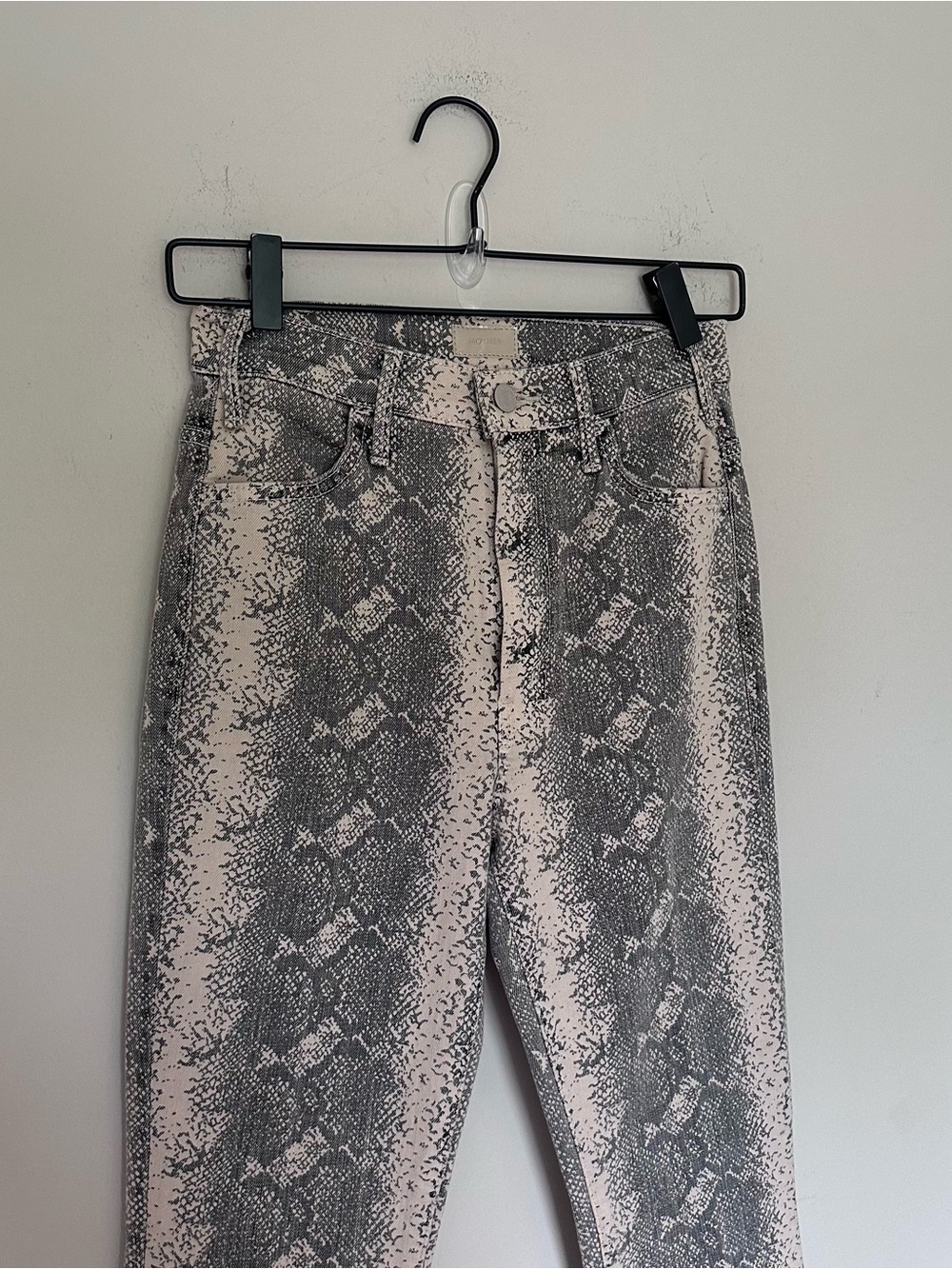 Mother Snake-Print Straight Jeans - Picture 4 of 7